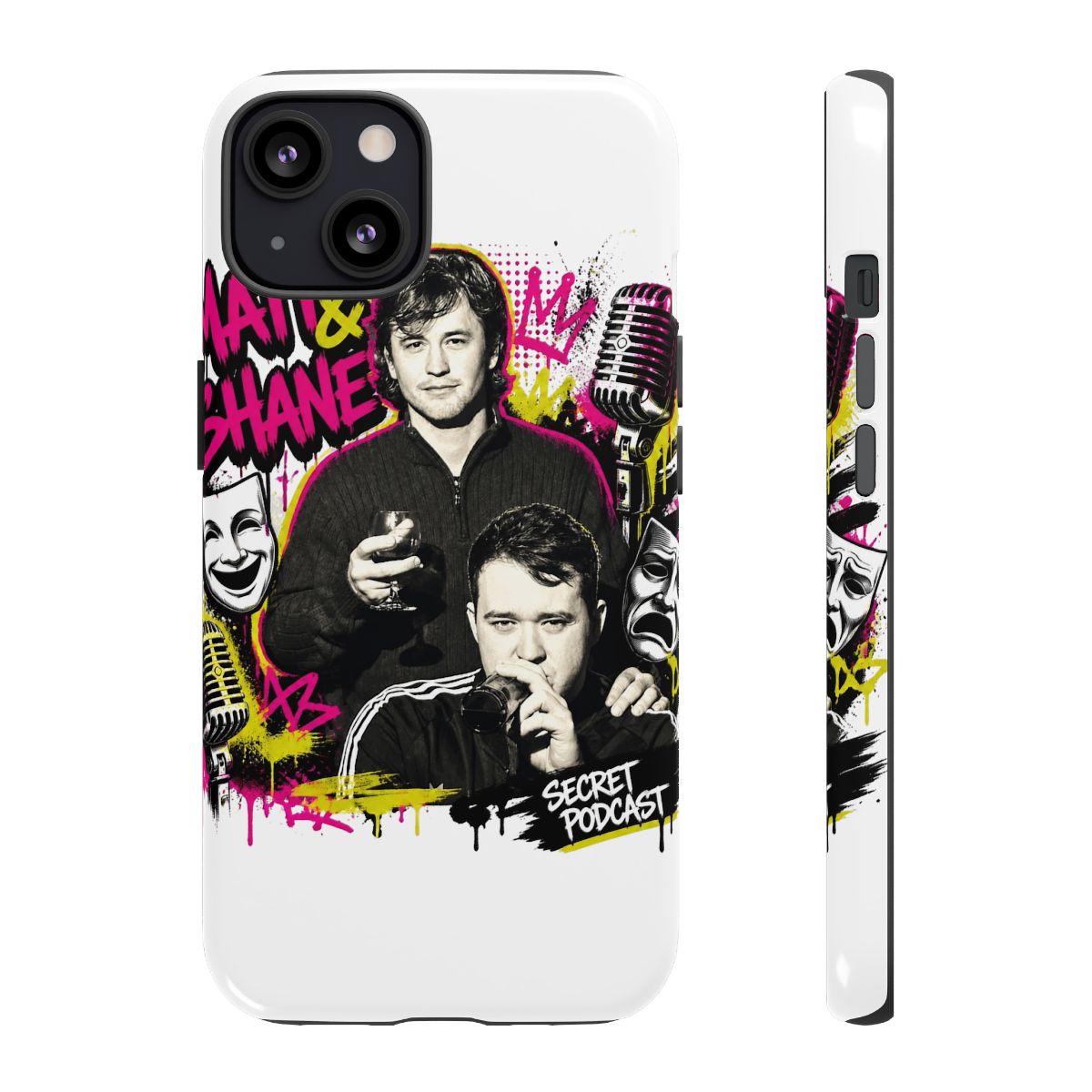 Matt and Shane’s Secret Podcast "MATT & SHANE’ in bold graffiti-style font at top left. " Phone Case